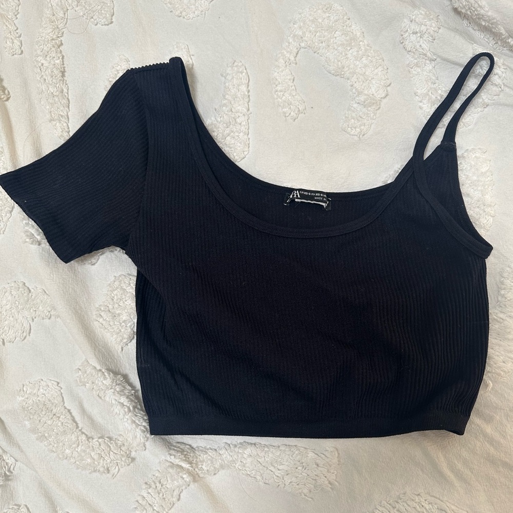 Zara Asymmetrical Crop Top